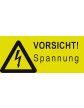 Warnschildchen-Elektro gelb   "Vorsicht! Spannung"