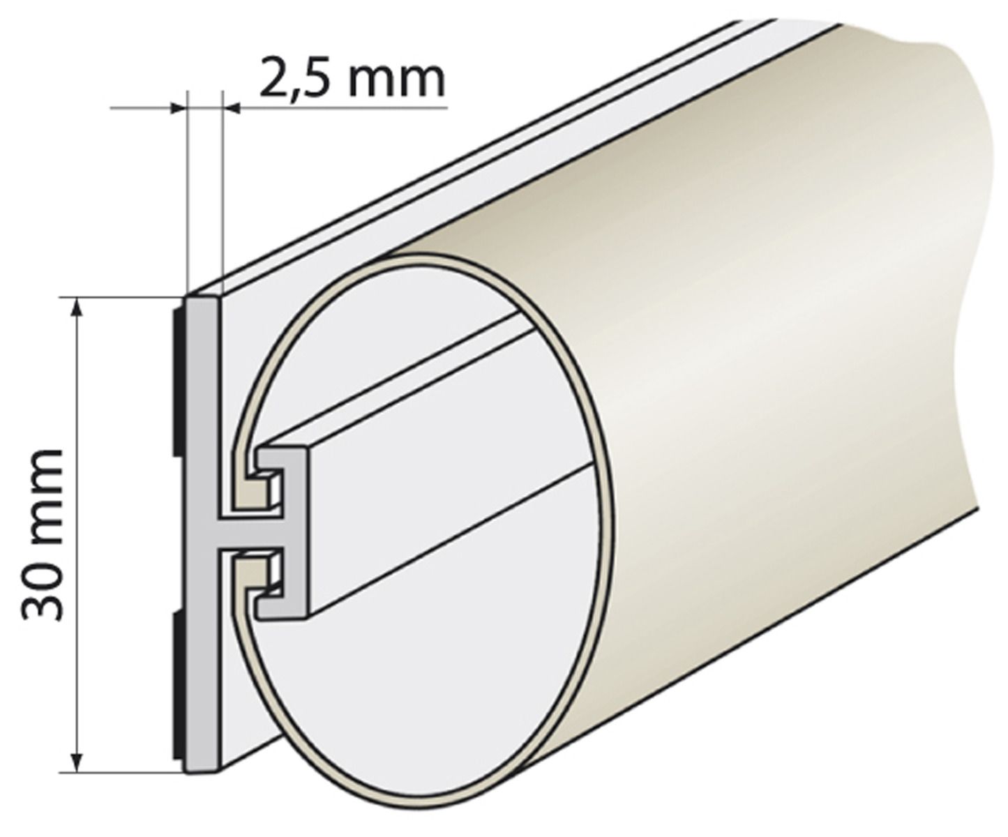 Rollladenabdichtungen 30 mm, 2 m lang