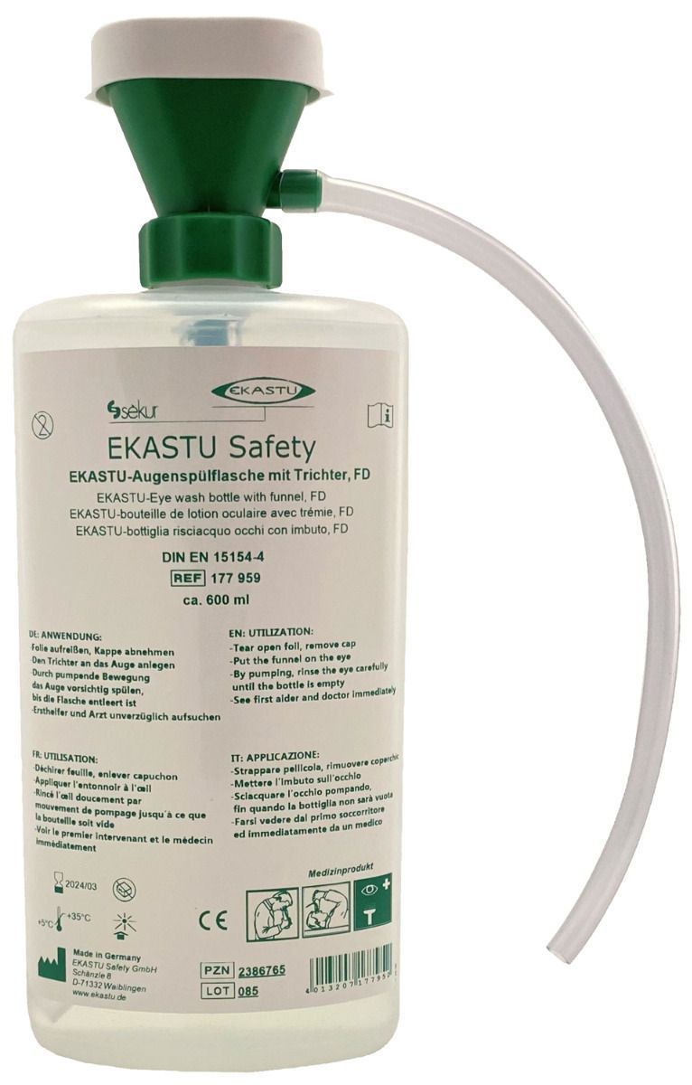 Augenspülflasche EKASTU gefüllt