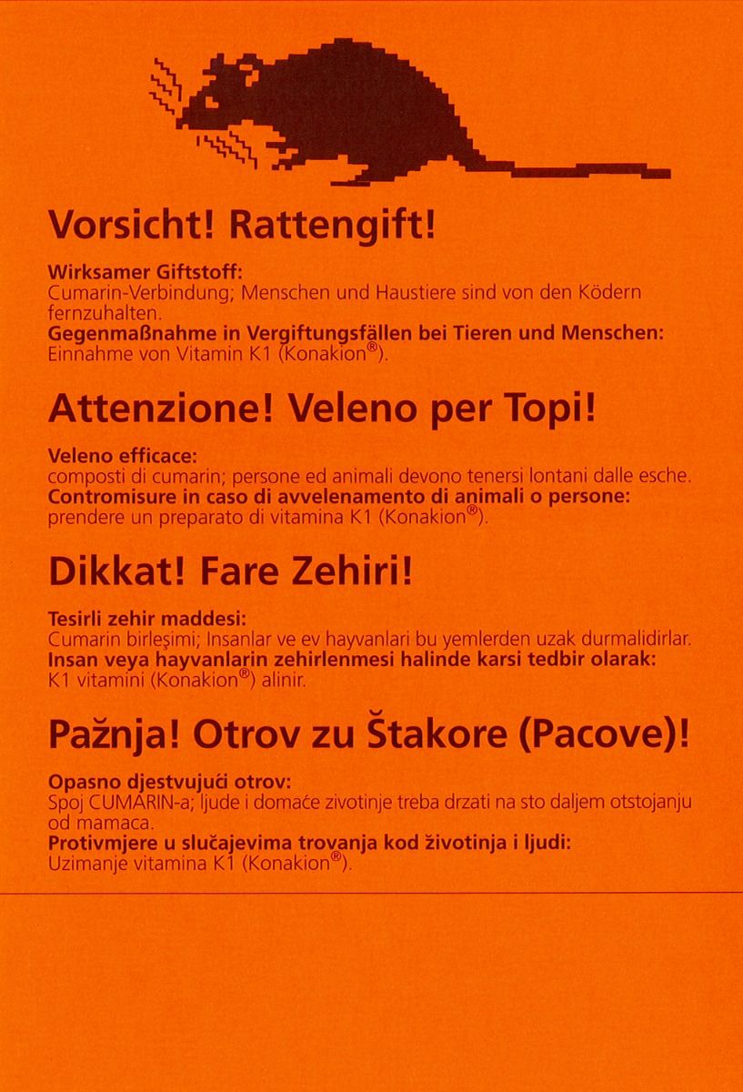 Warnaufkleber ""Rattengift"" rot, groß