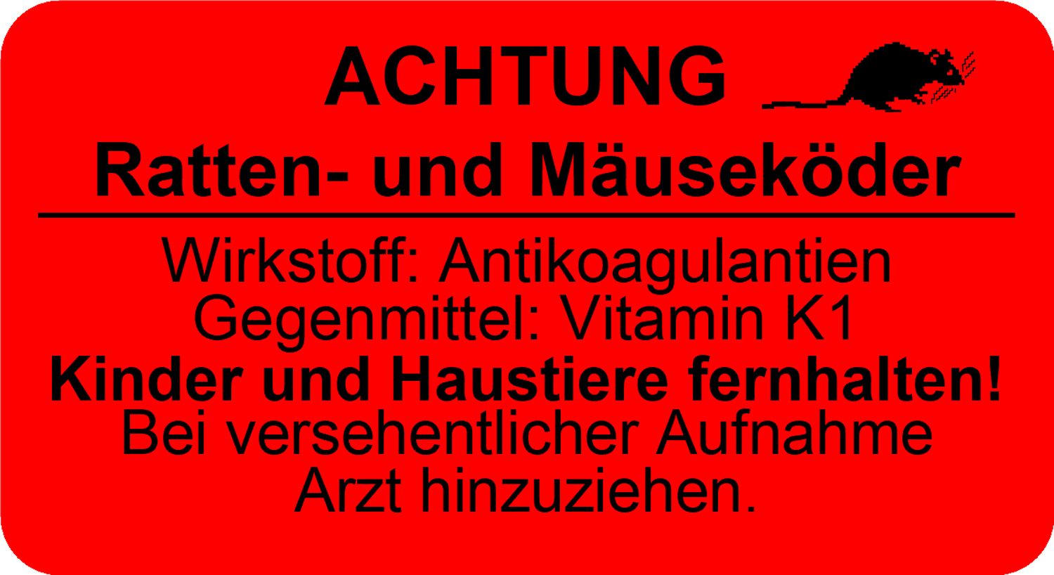 Warnaufkleber PE-Folie 55 x 30 mm - Rolle 100 Stück