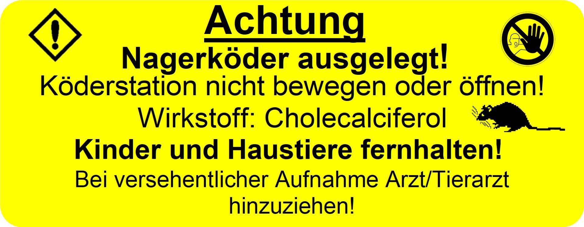 Cholecalciferol-Aufkleber PE-Folie 82 x 32mm Farbe: gelb