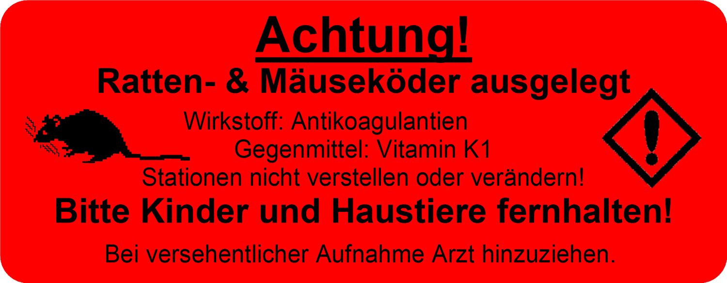 Warnaufkleber PE-Folie 82 x 32mm  Rolle 100 Stück