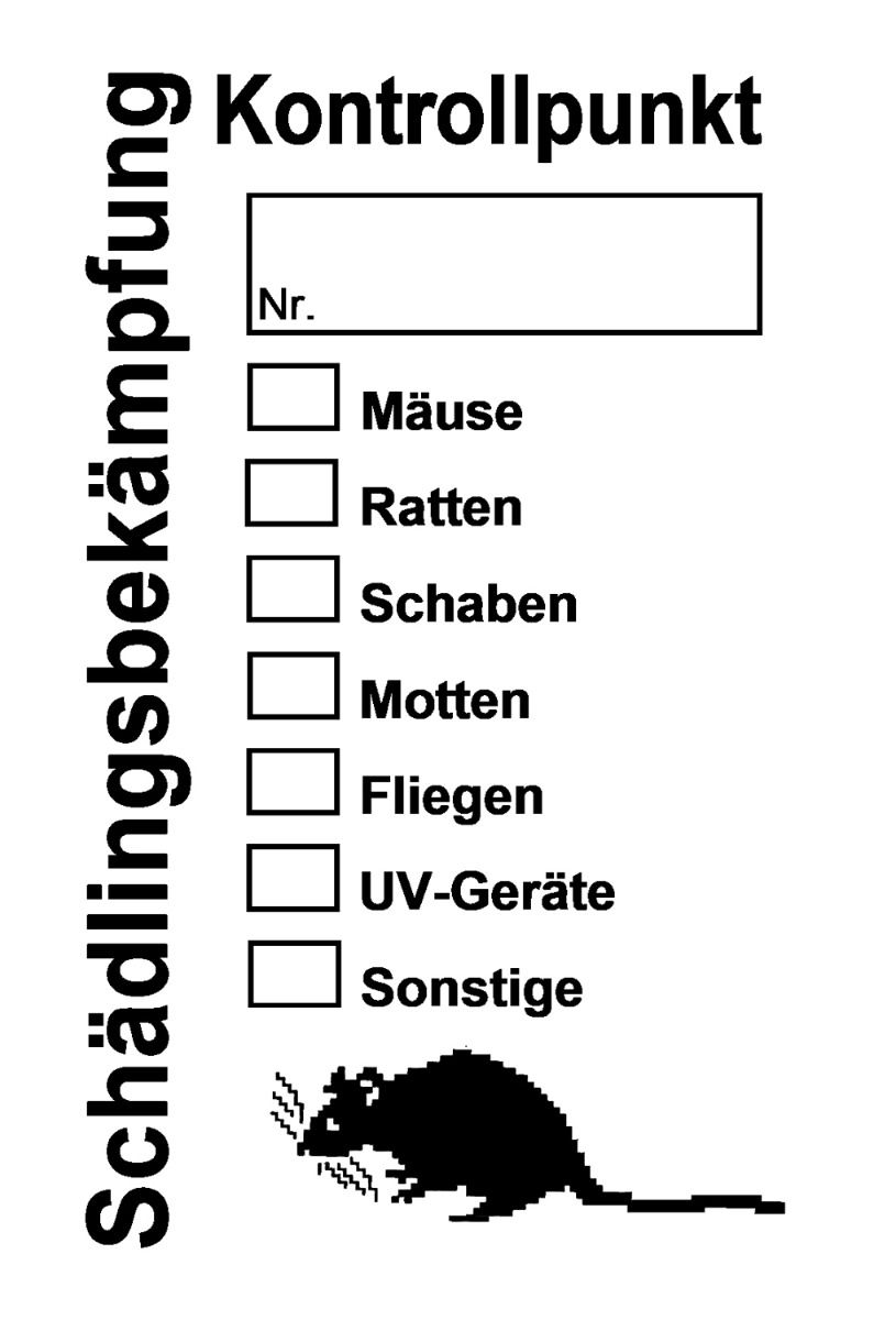 Kontrollpunktaufkleber  PE-Folie 106 x 72 mm