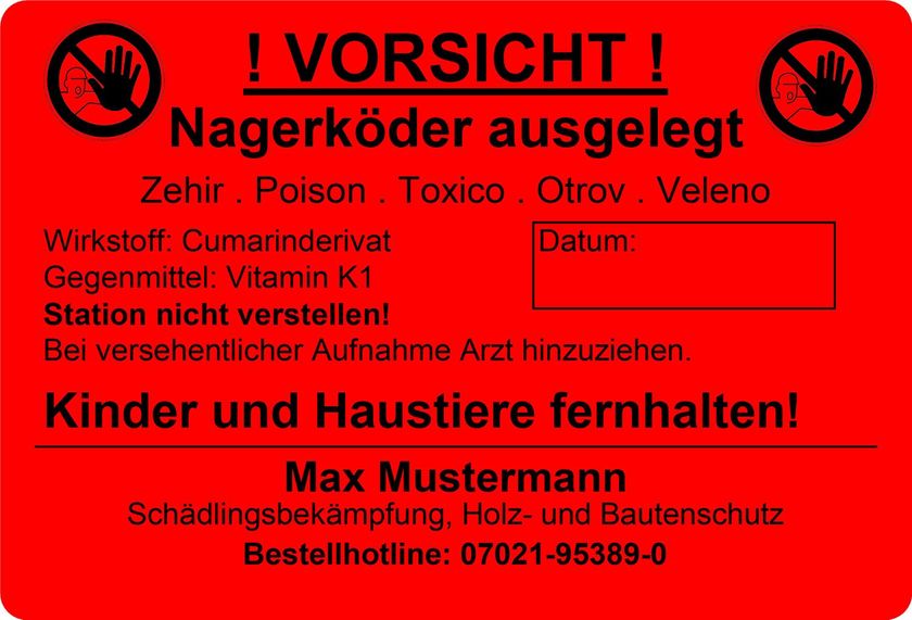 Warnaufkleber PVC-Folie 106 x 72 mm