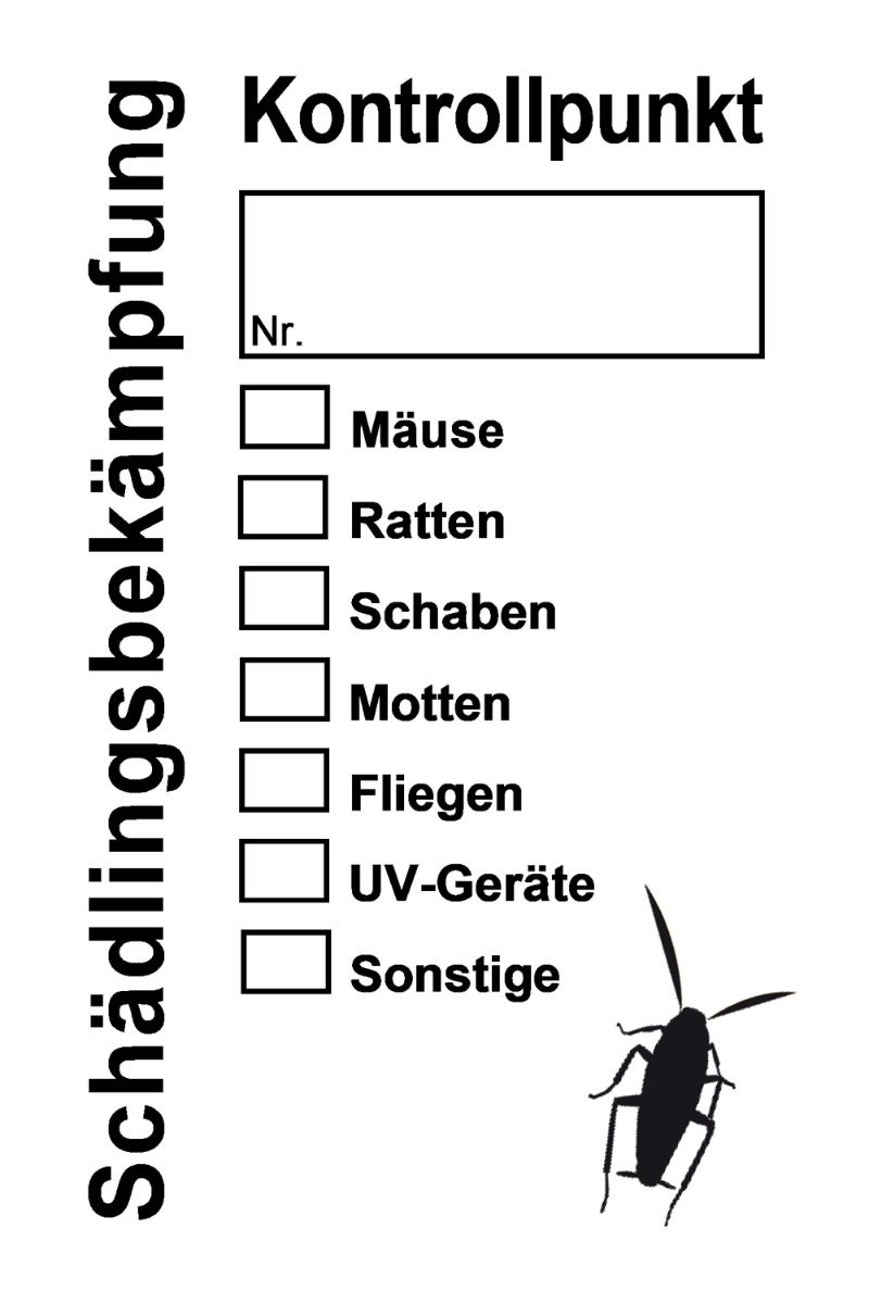 Kontrollpunktaufkleber PE-Folie 90 x 60 mm