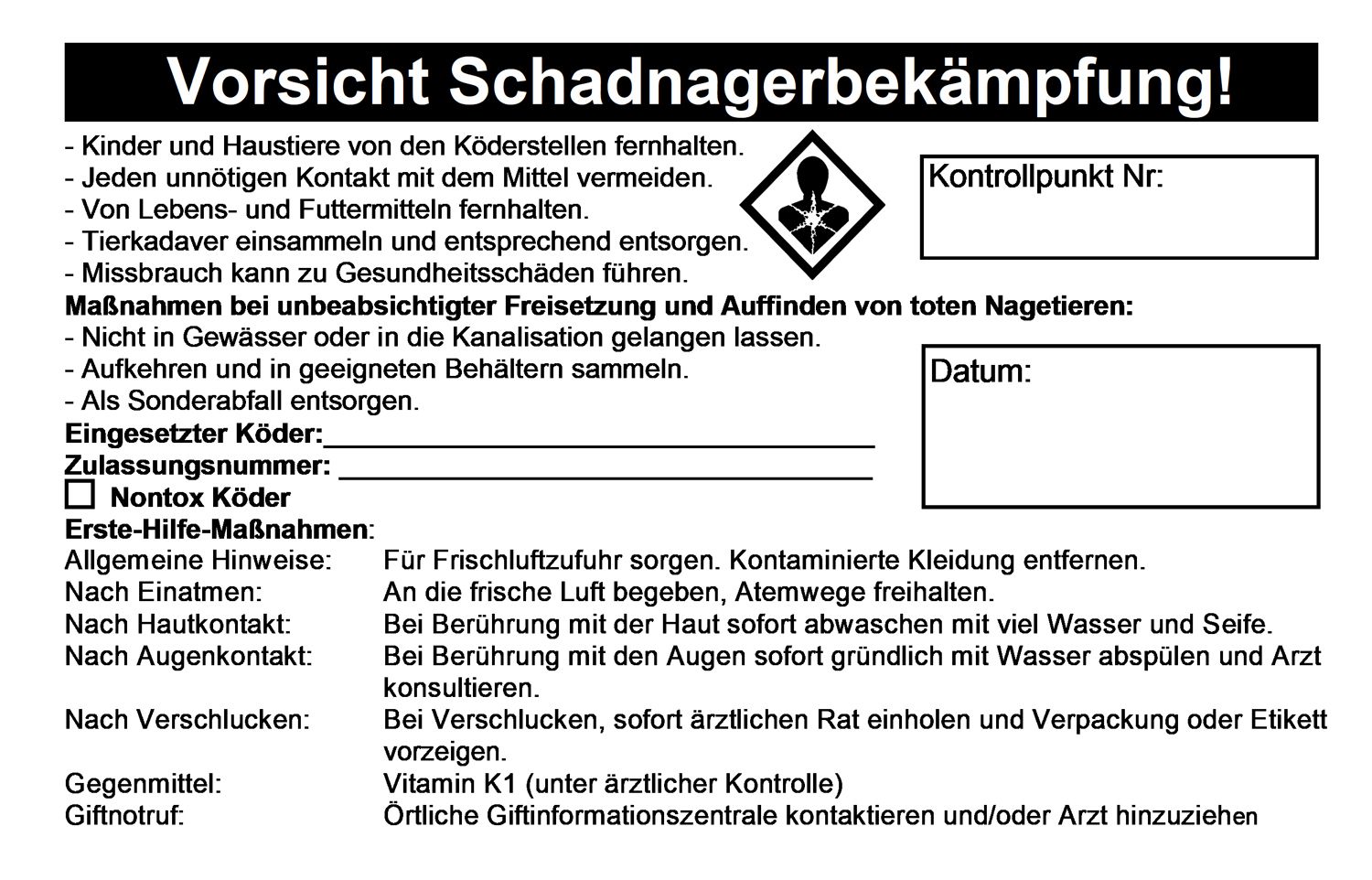 Warn-Kontroll-Kombi-Aufkleber PE-Folie 90 x 60 mm