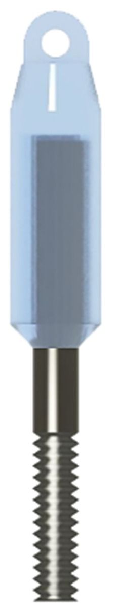 Edelstahlpin kurz 1-Loch, 47mm,  M4 Gewinde