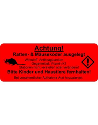 Warnaufkleber PE-Folie 82 x 32mm  Rolle 100 Stück